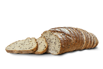 Sliced rye bread with linseed