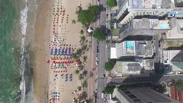 Top View of Boa Viagem Beach, Recife, Pernambuco, Brazil