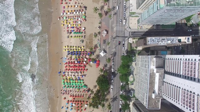 Top View of Boa Viagem Beach, Recife, Pernambuco, Brazil
