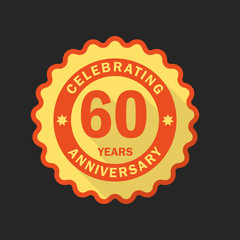 Anniversary emblem, logo template. Flat style icon
