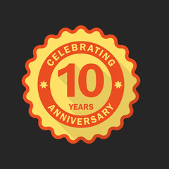 Fototapeta premium Anniversary emblem, logo template. Flat style icon