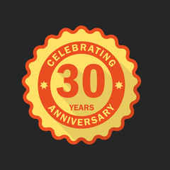 Anniversary emblem, logo template. Flat style icon