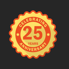 Fototapeta premium Anniversary emblem, logo template. Flat style icon