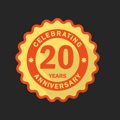 Anniversary emblem, logo template. Flat style icon