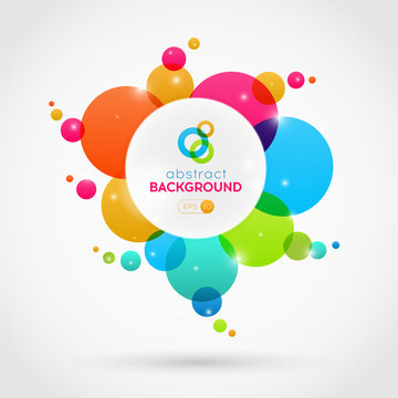 Modern abstract vector colorful circles background