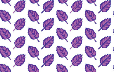 purple basil leaves seamless vector pattern