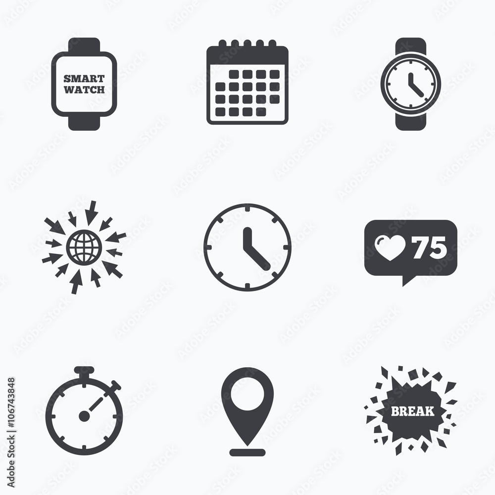 Poster smart watch. mechanical clock time and timer.