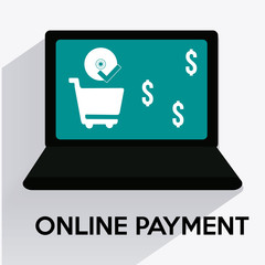 online payment flat illustration in color