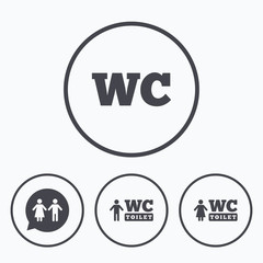 WC Toilet icons. Gents and ladies room.
