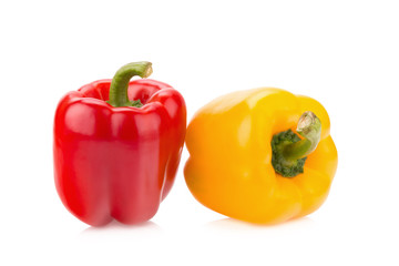Fresh vegetables sweet Red, Yellow, Peppers isolated on white ba