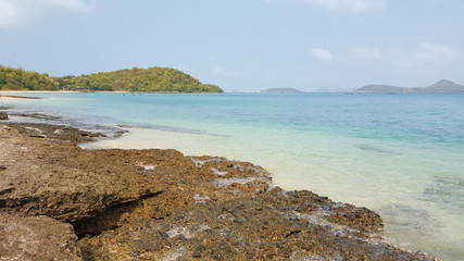 Clear water and rock beach