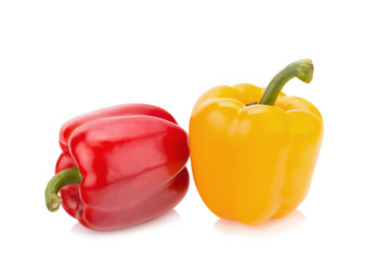 Fresh vegetables sweet Red, Yellow, Peppers isolated on white ba