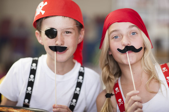 Children dressed up as pirates having fun on a party
