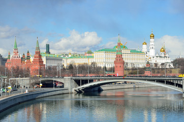 Fototapeta premium Россия, Московский Кремль в облачный день