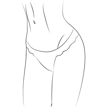 Stylized female body outline vector