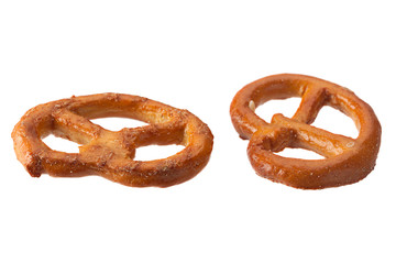 Pretzel snack on white