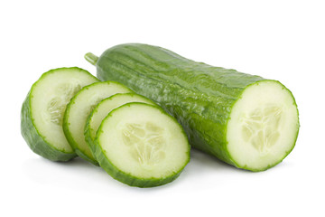 Long cucumber on white