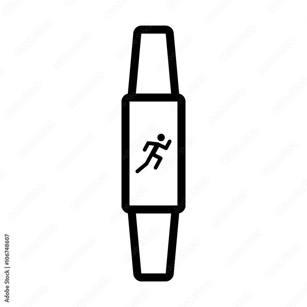 Poster fitness activity tracker with exercise monitor line art icon for apps and websites