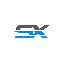 Simple Modern Dynamic Letter Initial Logo sx