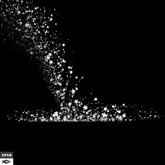 Background with Stars. Black and White Pattern. Design Template. Abstract Vector Illustration.