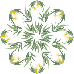 Abstract botanical eucalyptus ornament