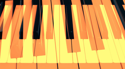 Абстрактное изображение клавиш пианино с использованием двойной экспозиции
