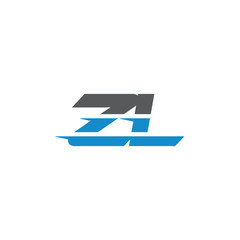 Simple Modern Dynamic Letter Initial Logo zl