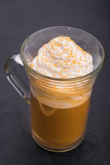 White cup of espresso coffee