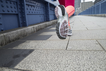 Legs of women who are jogging