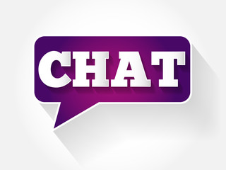 Chat text message bubble, flat background concept