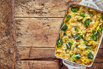 Delicious broccoli casserole with copy space - Powered by Adobe