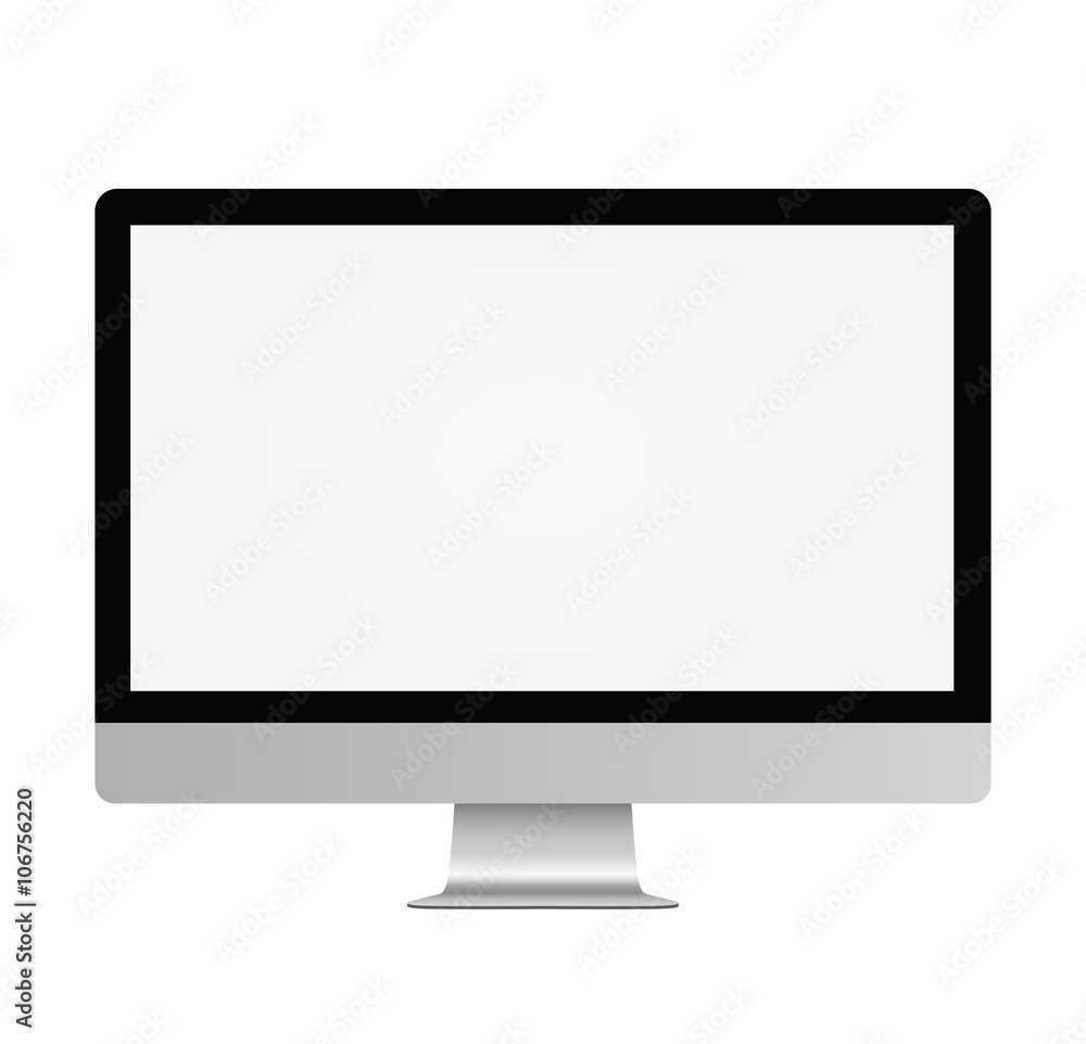 Poster computer display isolated on white.