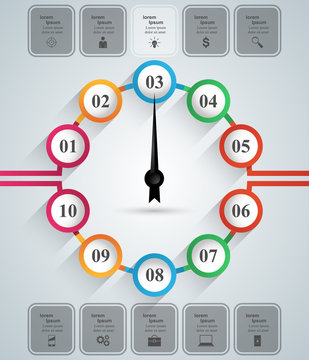 Infographic design template and marketing icons.  Speedometer icon.