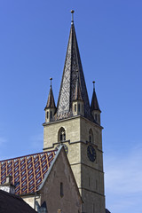 Fototapeta na wymiar Towet of Evangelical Cathedral Sibiu Romania