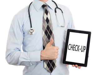 Doctor holding tablet - Check-up