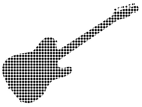 Black Dot Rock Guitar Silhouette