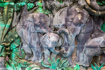 Elephant sculpture garden that can shoot.