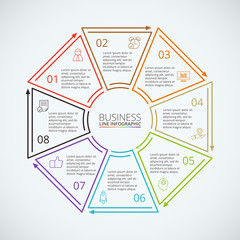 Thin line flat element for infographic.