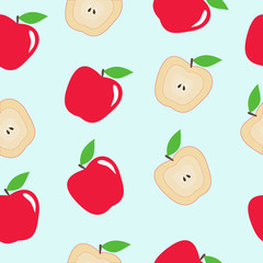 Seamless pattern of beautiful colored apples