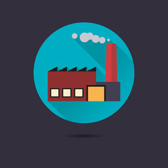 Obraz premium factory flat design long shadow vector icon