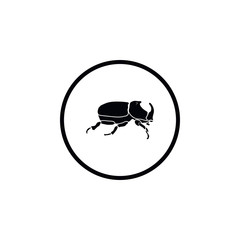 Icon, silhouette of a beetle - rhinoceros.