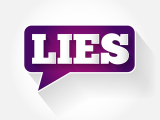 LIES text message bubble, flat business concept background