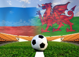 Naklejka premium Soccer Euro 2016 ( Football ) Russia and Welsh