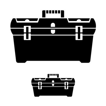 vector tool box black symbol