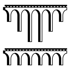 vector classical viaduct bridge black symbol - obrazy, fototapety, plakaty