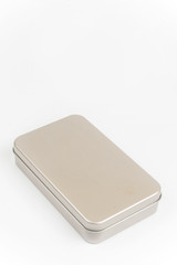 Empty metal box for cosmetic brushes