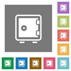 Strong box square flat icons