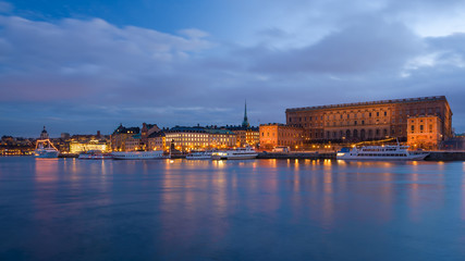 Obraz premium Gamla Stan at dusk