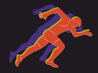 Silhouette of sprinter, vector draw