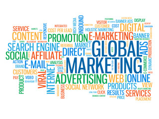 GLOBAL MARKETING Vector Tag Cloud